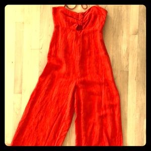 Anthropologie orange culotte jumpsuit